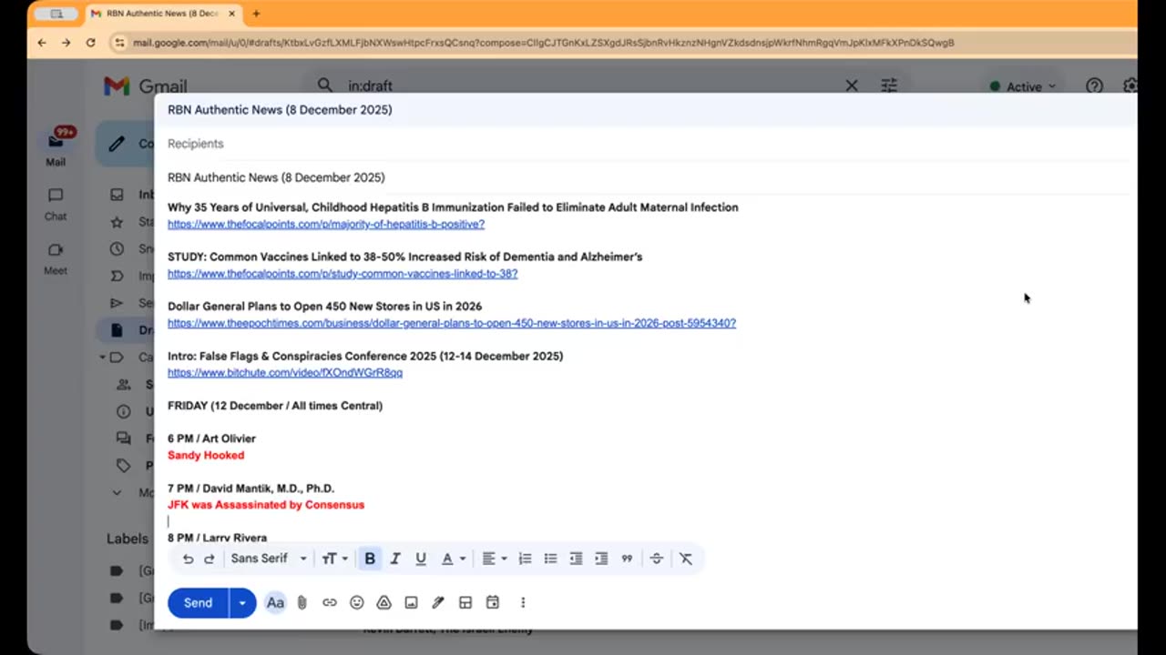 RBN Authentic News (8 December 2025)