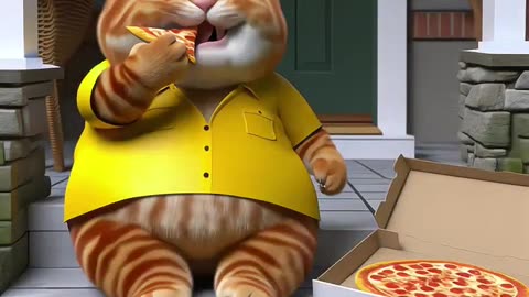 Cat Delivered Pizza But Custmer Angry#cats #catsshorts #viral #meow #meomeo