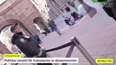 A Swedish journalist is assaulted by a pro-Palestinian Islamist.