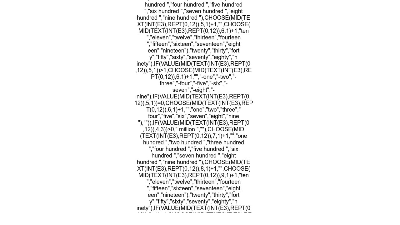 Convert numbers in Google Sheets to Text Words