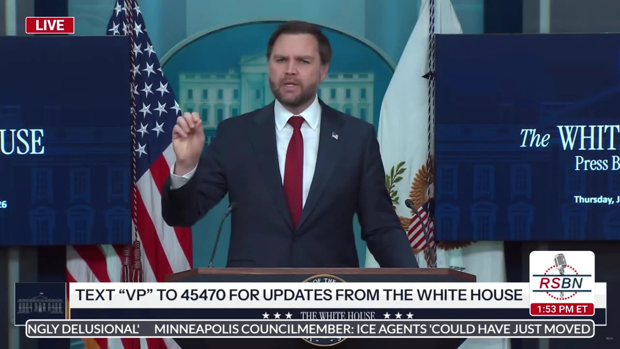 FULL: Press Secretary Leavitt and Vice President Vance Hold a Press Briefing - 01/08/26