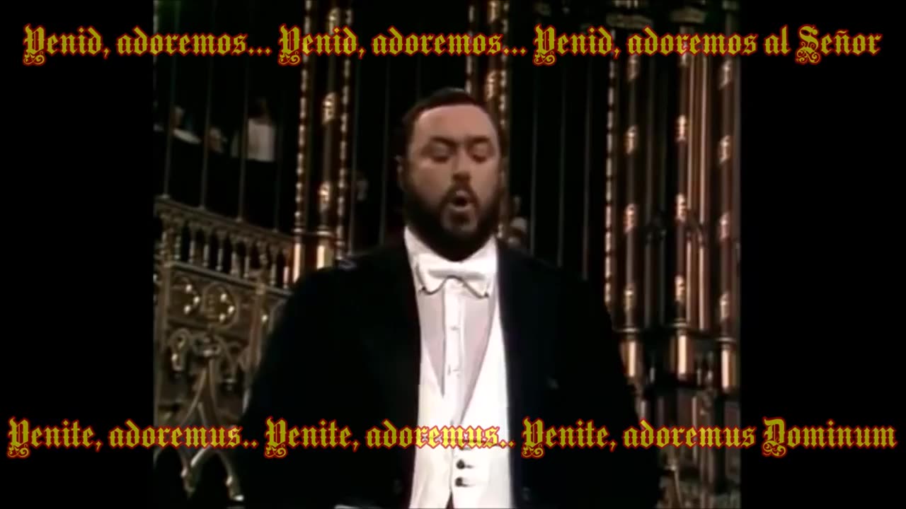 LUCIANO PAVAROTTI - Adeste Fideles (Subtítulos español-latín) Notre Dame 1978