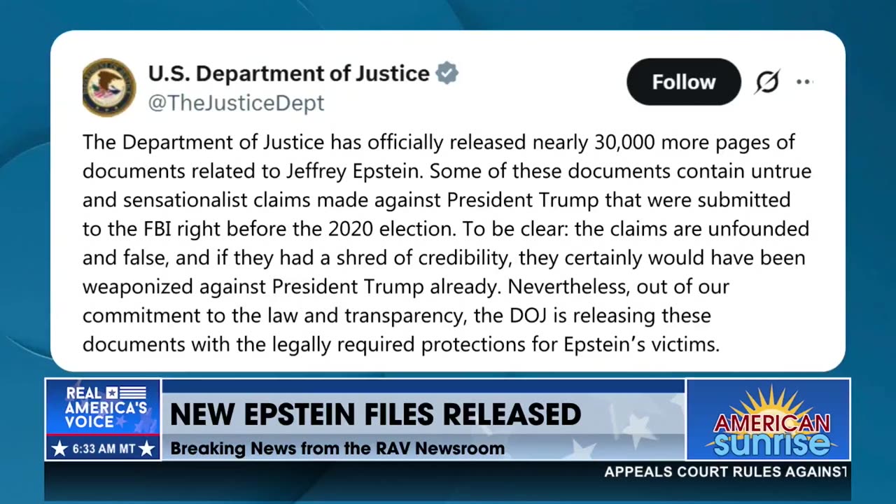 BREAKING: NEW EPSTEIN DOCS RELEASED