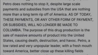 Trump Suspends All Aid to Colombia and Accuses Gustavo Petro of Drug Trafficking