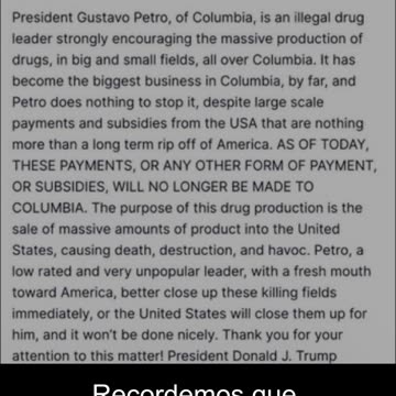 Trump Suspends All Aid to Colombia and Accuses Gustavo Petro of Drug Trafficking