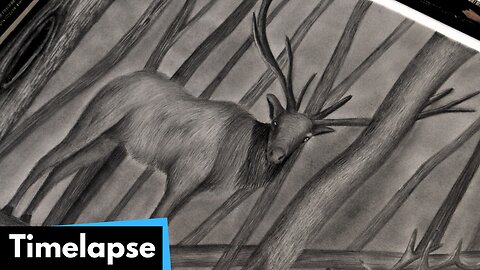 "ELK IN THE WOODS" TIMELAPSE | ATLArtStudio