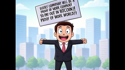 "EVERY COMPANY WILL BE A PROOF OF WORK COMPANY TO PAY OUT IN BITCOIN!! PROOF OF WORK WORLD!!"