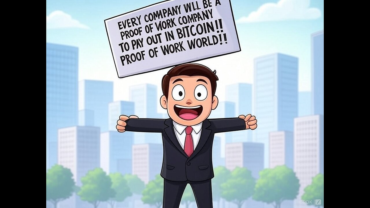 "EVERY COMPANY WILL BE A PROOF OF WORK COMPANY TO PAY OUT IN BITCOIN!! PROOF OF WORK WORLD!!"