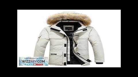 Male Keep Warm Fur Collar White Duck Down Winter Jacket -30 Degree Review