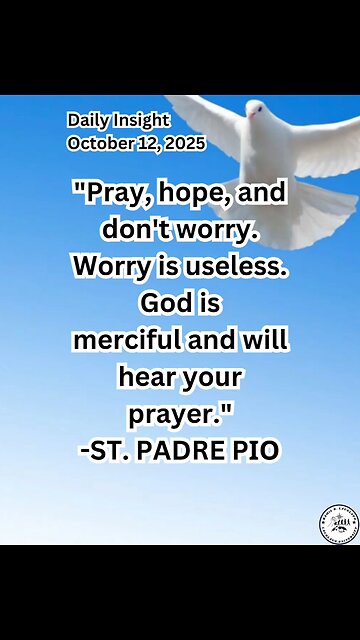 Daily Insight October 12, 2025 #faith #saint #Insight