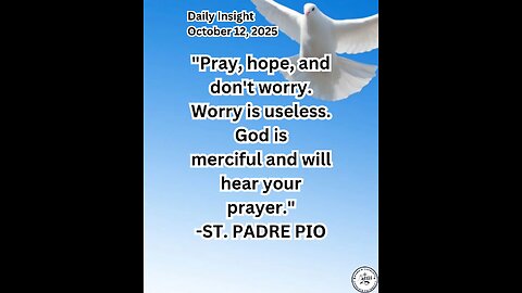 Daily Insight October 12, 2025 #faith #saint #Insight