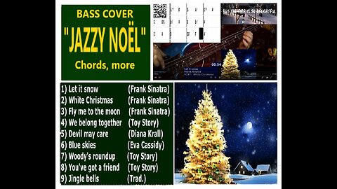 Bass cover "Jazzy Christmas" _ Plus chords AND 800+ bass covers LINKS