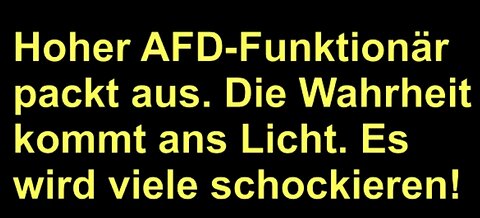 ⚠️ Hoher AFD-Funktionär packt aus! Die Wahrheit kommt ans Licht! Unbedingt anschauen!