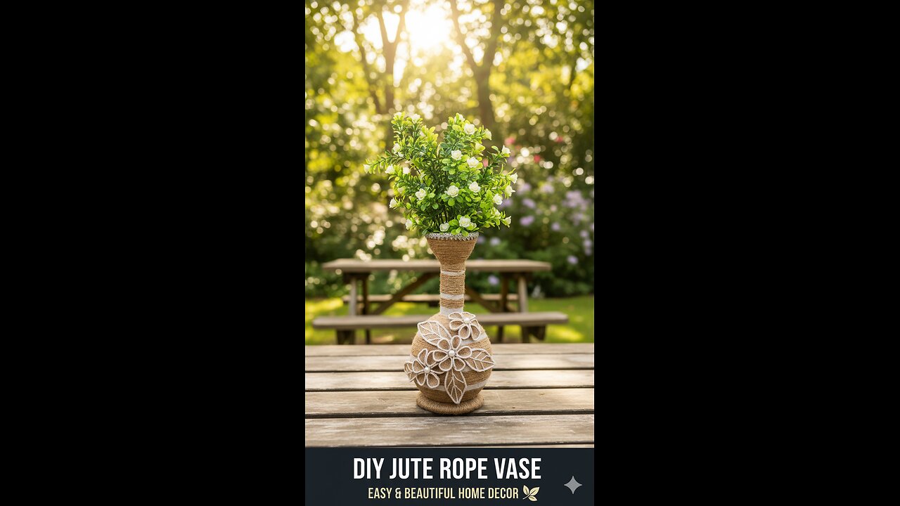 ZERO COST DIY! Stunning Jute Rope Flower Vase from Cardboard