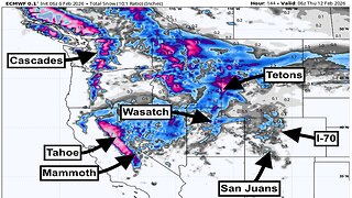 Two Feet of Snow for the West This Week, More To Come - Lake Erie Could Hit Rare 100% ice Coverage