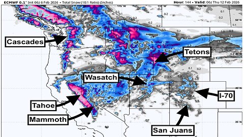 Two Feet of Snow for the West This Week, More To Come - Lake Erie Could Hit Rare 100% ice Coverage