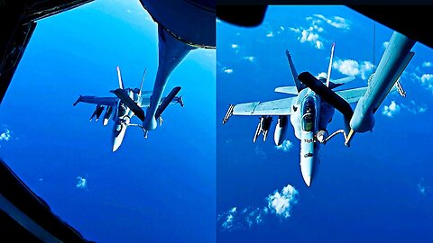 F/A-18C/D Hornets REFUEL IN MID-AIR OVER THE SEA OF JAPAN DURING THE Keen Sword 25 Mission!