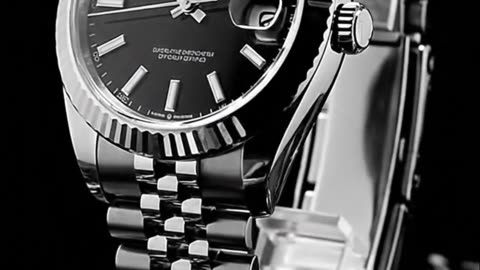 ROLEX DATEJUST BLACK 5-ROWS JUBILEE BRACELET WATCH