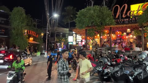 BALI NIGHTLIFE, SEMINYAK Bali Indonesia night walking tour 4k