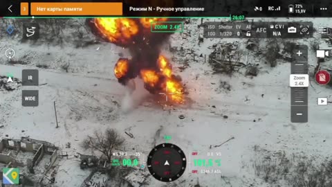 Russian FPV drone destroys Ukrainian AFU on the front line.