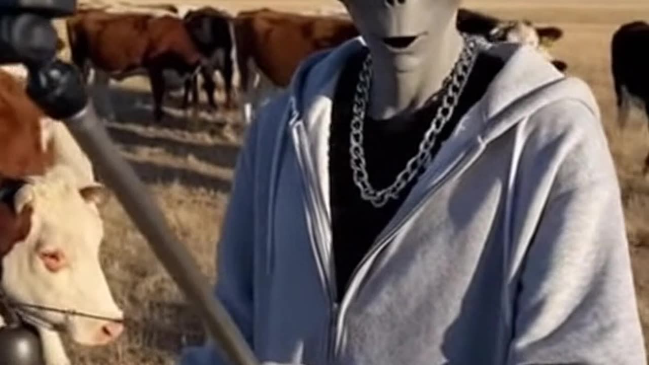 Alien observes cows 2 - Sora 2 AI VIDEO