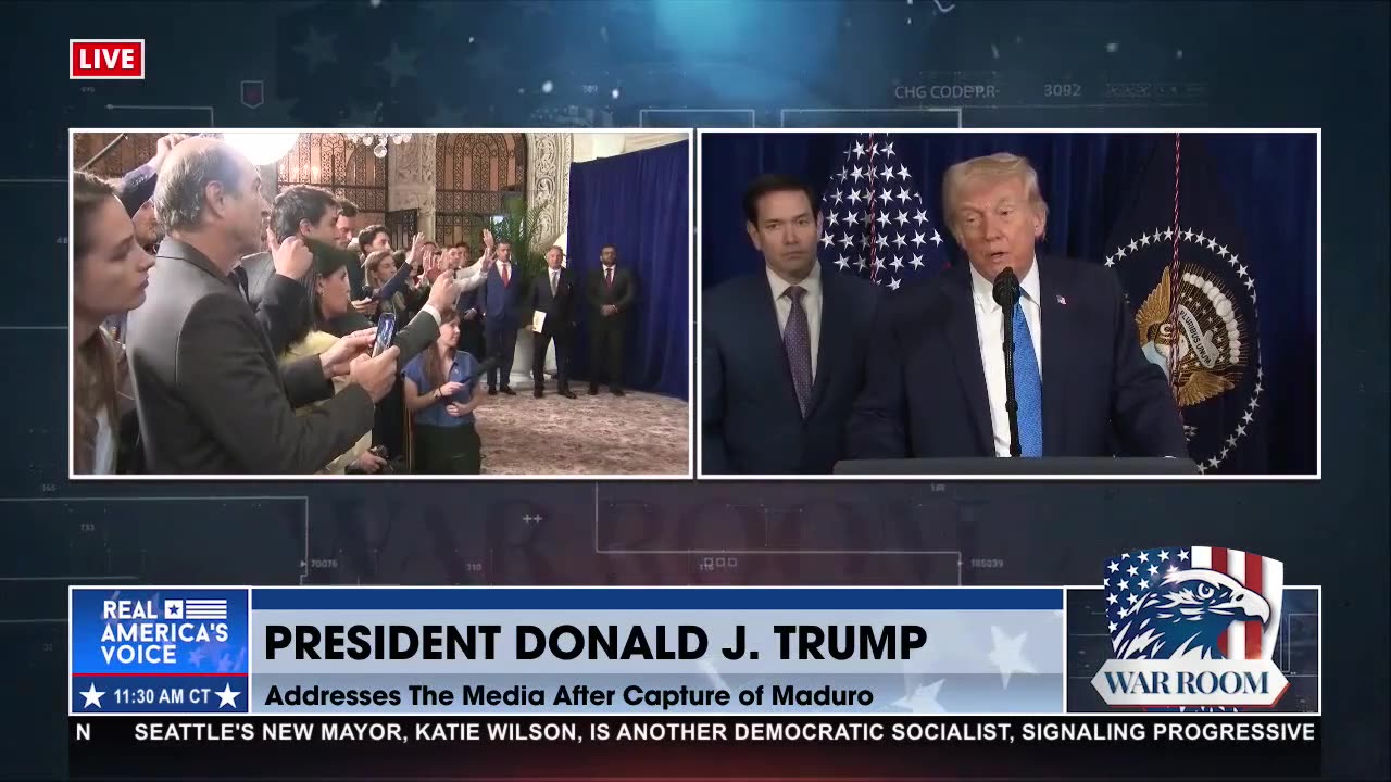 President Trump Takes Questions From The Press About The Operation In Venezuela