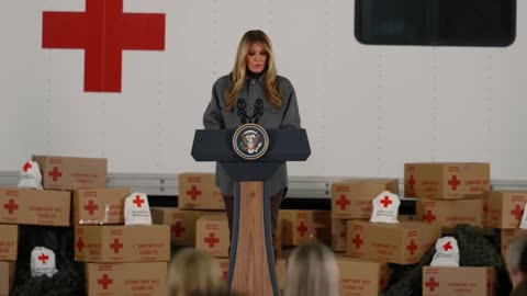 First Lady Melania Trump Joins Military Spouses and the American Red Cross at Joint Base Andrews