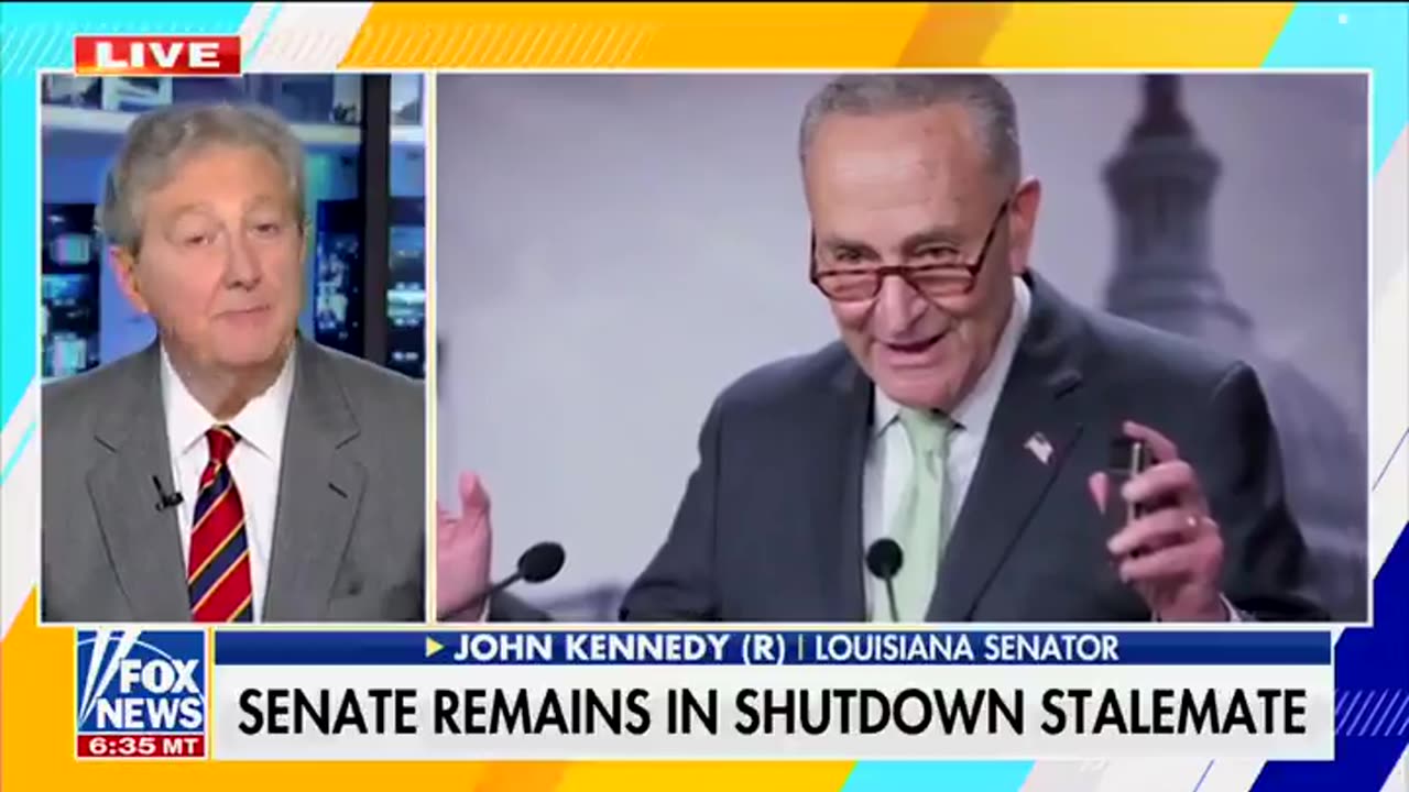 John Kennedy says Chuck Schumer NERVOUS AS A PREGNANT NUN amid govt shutdown🤣