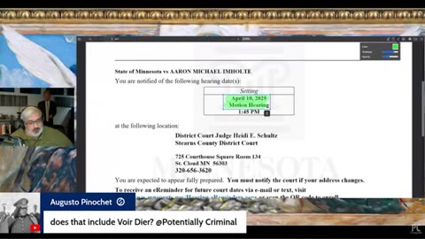 Sean explains the Aaron/Rekieta Couples docking. Imholte's dissemination charges. PC spoke to Aaron