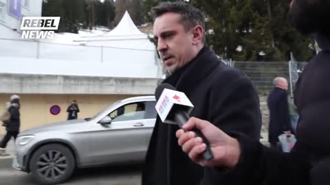 What was Gary Neville doing in Davos at the World Economic Forum