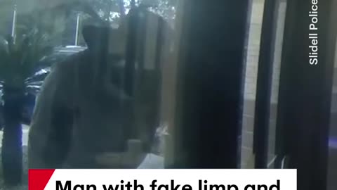 Man with fake limp and cane robs bank