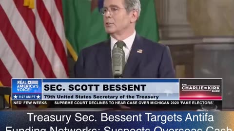 Scott Bessent goes nuclear on Antifa funding—suspects OVERSEAS cash pipelines.