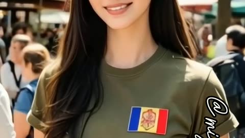COUNTRIES AS WOMEN BEATIFUL SMILE #countries #aiart #aifusion #feedshorts #midjourney #military