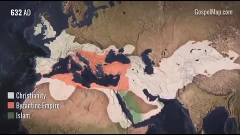 The spread of Christianity. Year by year vid-map