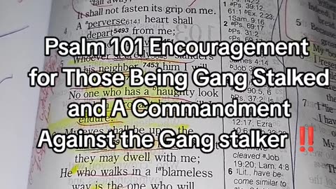 Encouragement for Those Being Gang stalked and Commandment Against Gangstalkers