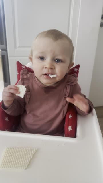 Baby Kayla Chillin’ Eating a Cracker 😋🧸