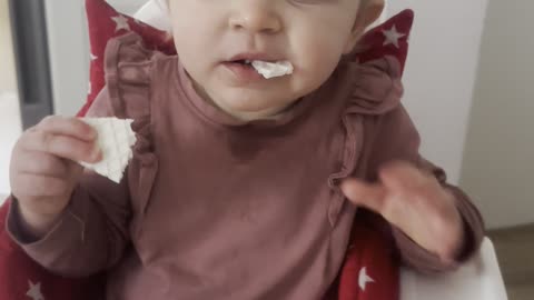 Baby Kayla Chillin’ Eating a Cracker 😋🧸