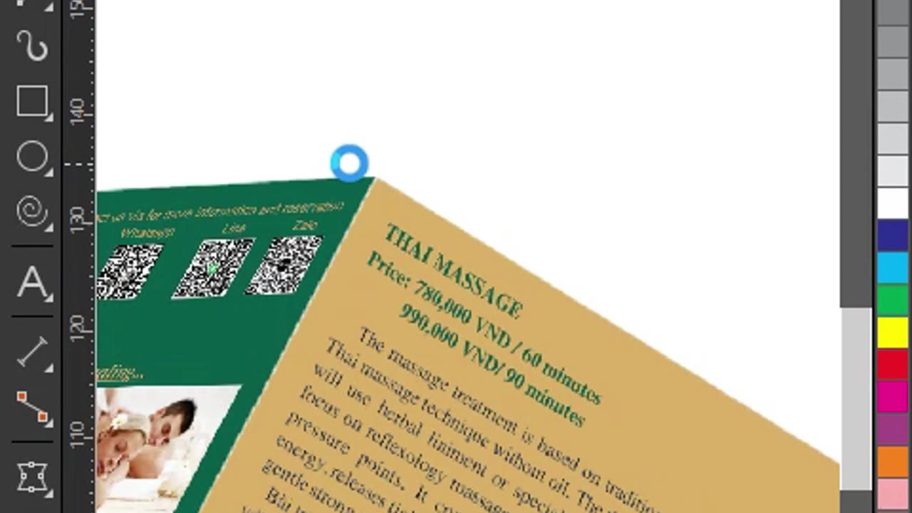 Instructions for creating a tri-fold flyer mockup in coreldraw