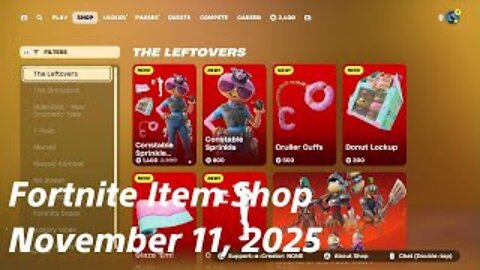 Fortnite Item Shop|November 11, 2025(*New* Constable Sprinkle & Vehicle Bundles)