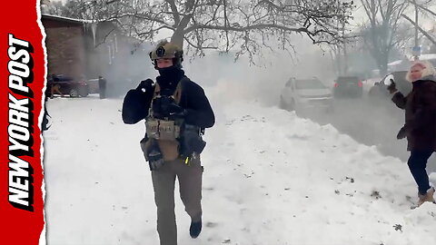 Illinois street erupts in smoke as crowd pelts officers with snowballs