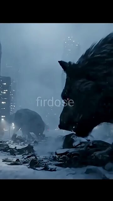 GIANT Wolves Invade Snowbound City During Alpha Hunt?
