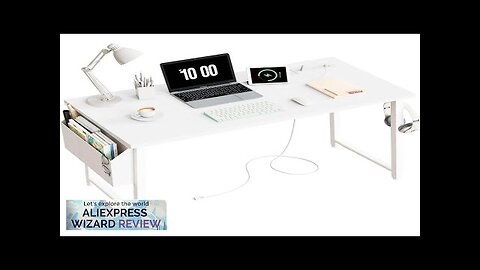 39 Inch White Computer Desk With Power Outlet Table Pliante Furniture Room Review