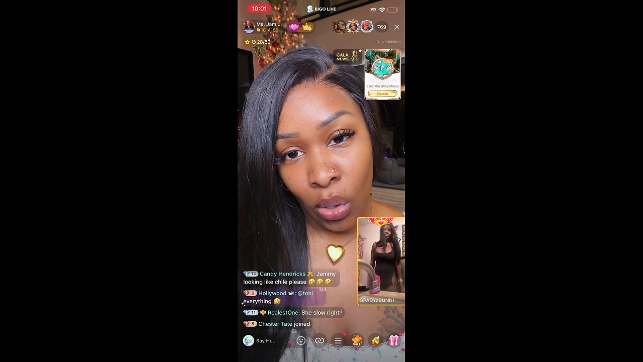 Bunni hops in Jammy box w/a paid for unit , jammy assist her on how to cut the baby hair eyes