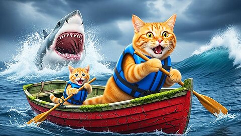 🐱🌊😿 Ginger Kitten in Danger at Sea, Brave Mother Cat Rescues Her Kitten, A Touching Story ❤️🐾