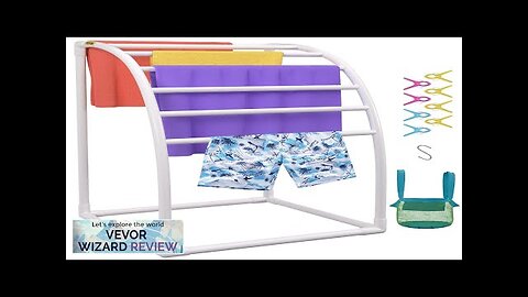 VEVOR Pool Towel Rack 7 Bar White Freestanding Outdoor PVC Curved Poolside Review