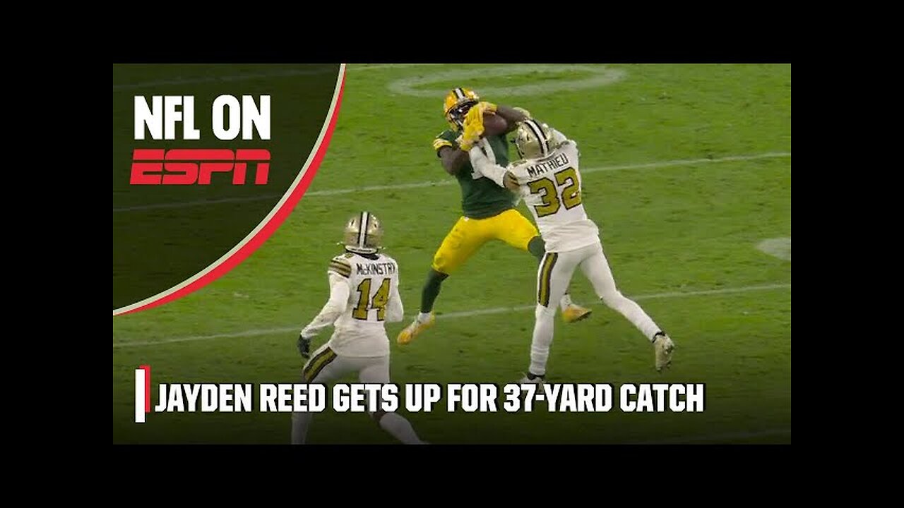 Jayden Reed rises over Tyrann Mathieu to make catch for big gain | NFL on ESPN