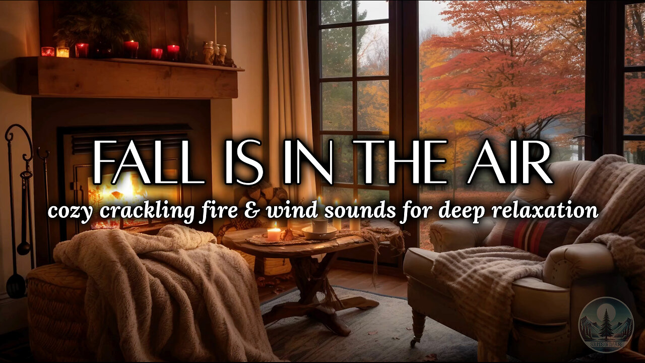 Cozy Crackling Fire & Wind Sounds | Fall Ambience for Sleep, Meditation, Stress Relief & Relaxation