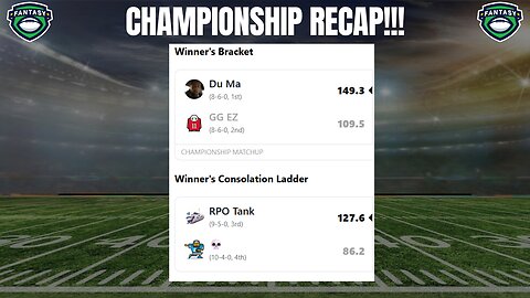 Fantasy Football Championship RECAP