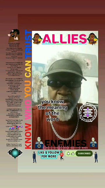 ▪︎ALLIES AND ENEMIES/KNOW WHO YOU CAN TRUST▪︎