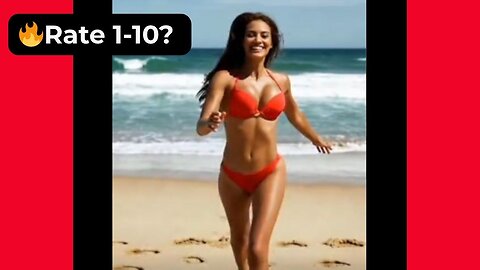 🔥 Rate This Red Bikini 1-10? | Supermodel Beach 4K